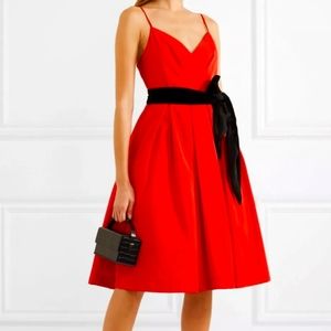 J. Crew NWT Red Faille Dress w/Black Velvet Sash Size 6